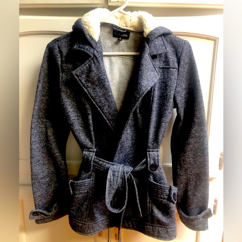 Small blue wash pea coat jacket